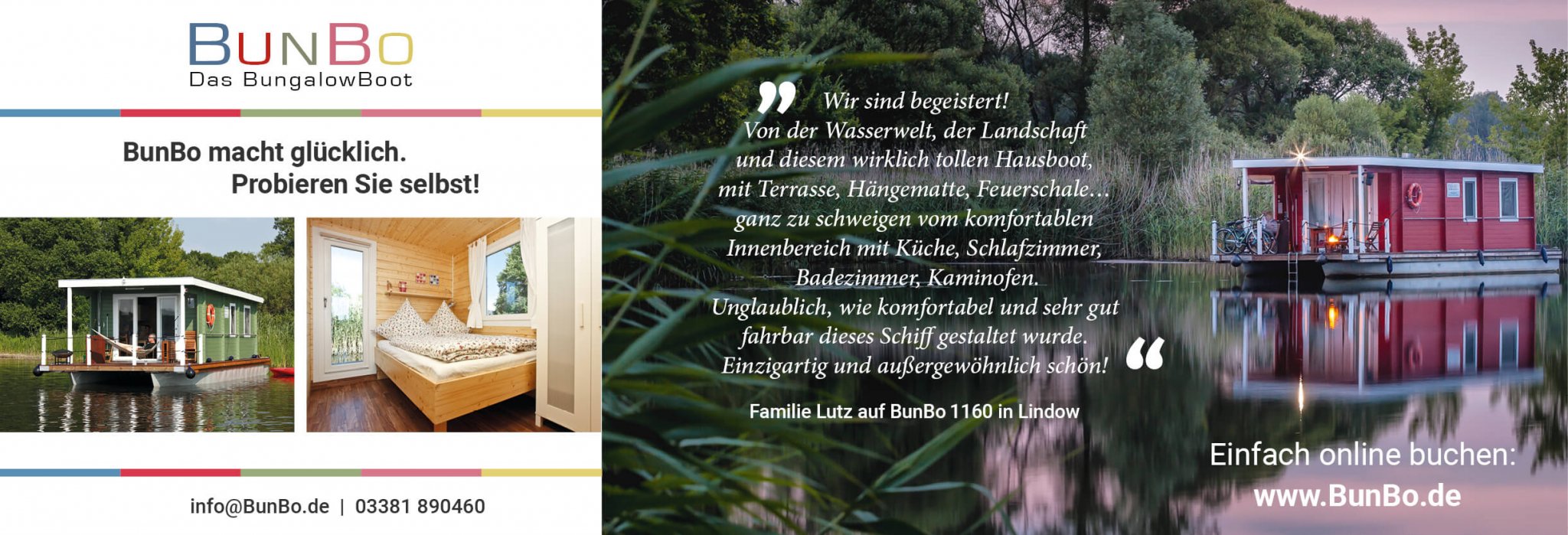 Anzeige BunBO das BungalowBoot